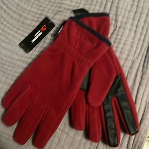 L.L. Bean Polartec fleece gloves, Brand New, Red, never worn